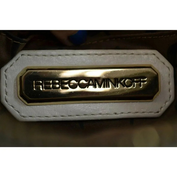 Rebecca Minkoff White Leather Crossbody Small Mini Purse Handbag Metal Hardware - Picture 10 of 12
